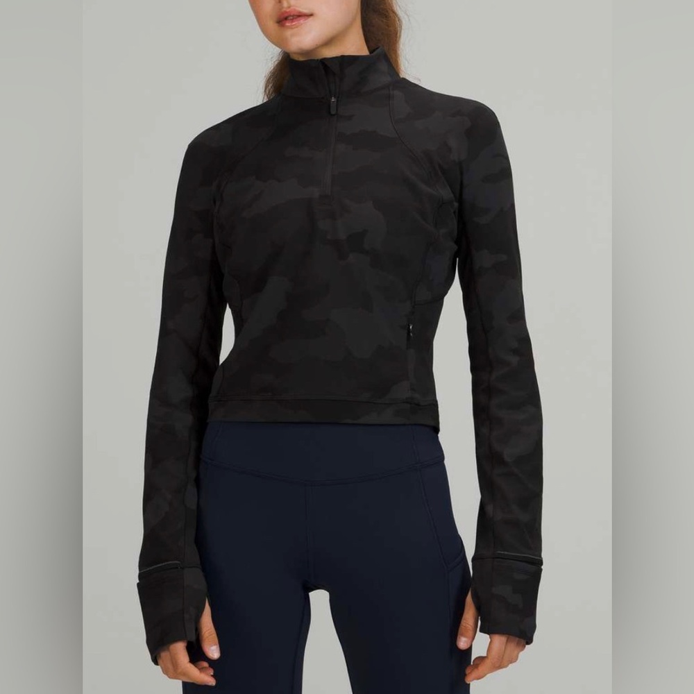 lululemon It's Rulu Run Cropped Half Zip cameo